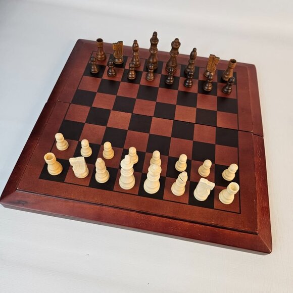 Wooden Travel Chess, Checkers & Backgammon Game - Picture 5 of 8
